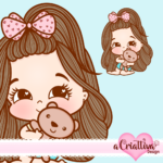 Kit Digital Menina Ursinho
