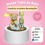 Topo de Bolo - Ursinho Marrom - Arquivo Digital