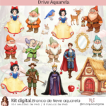 Kit Digital Branca de Neve Aquarela