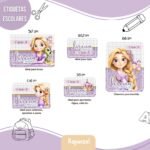 Etiquetas Escolares Rapunzel - Arquivo Digital
