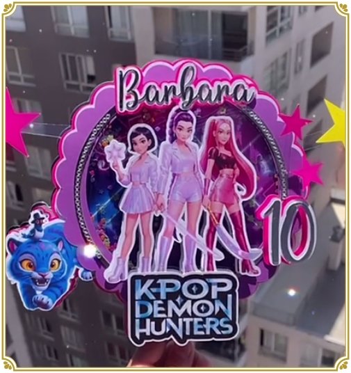 22 - Topo De Bolo Guerreiras Do K-pop Topo de Bolo - Guerreiras do K-Pop - Arquivo Digital - Imagem 1