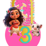 Topo de Bolo - Moana - Arquivo Digital