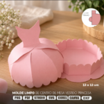 Molde Limpo de Caixa Centro de Mesa Vestido de Princesa - Arquivo Digital