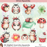 Kit Digital Joaninha Aquarela