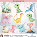 Kit Digital Dinossauro Aquarela
