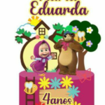 Topo de Bolo - Masha e o Urso - Arquivo Digital
