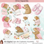 Kit Digital Spa de Capivaras Aquarela