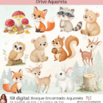 Kit Digital Bosque Aquarela
