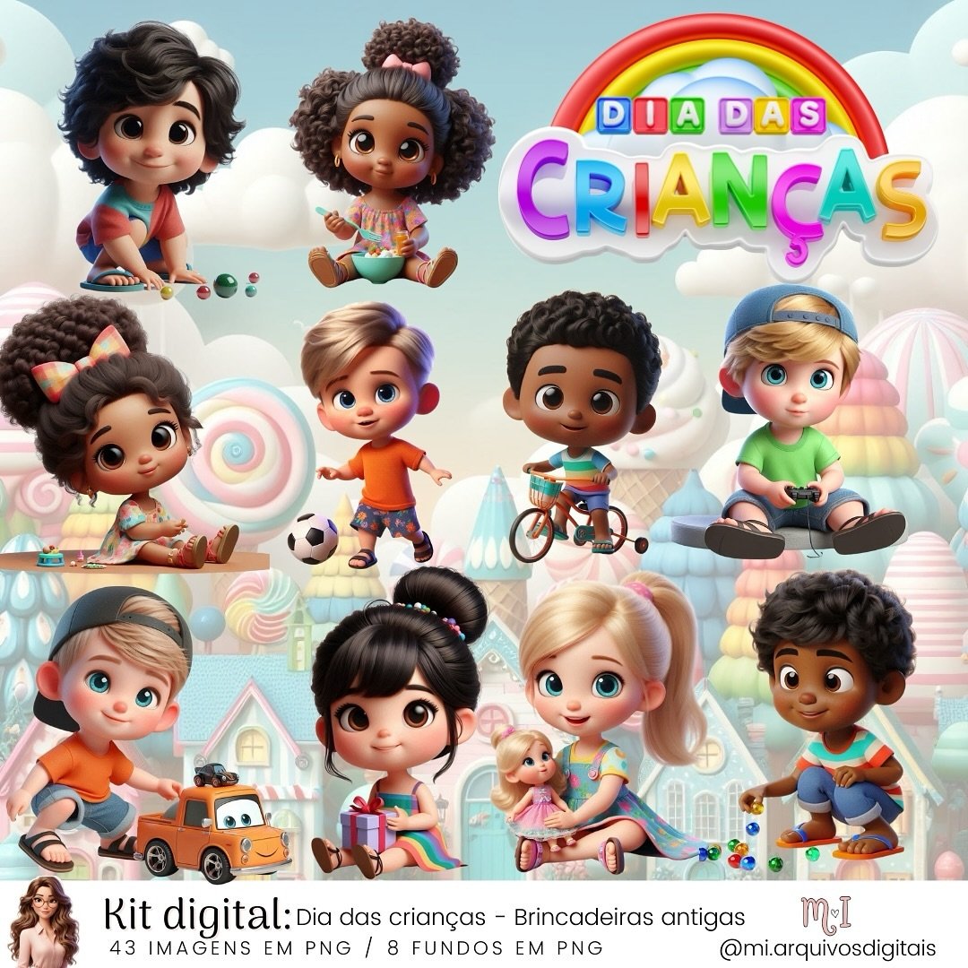 125 - Dia das Crianças Brincadeiras Antigas Kit Digital Dia das Crianças Brincadeiras Antigas - Imagem 1