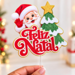 Topo de Bolo - Feliz Natal - Arquivo Digital