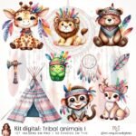 Kit Digital Tribal Animais
