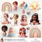 Kit Digital Arco Iris Boho