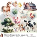 Kit Digital Fazendinha Aquarela