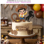 Topo de Bolo - Cowboy - Arquivo Digital