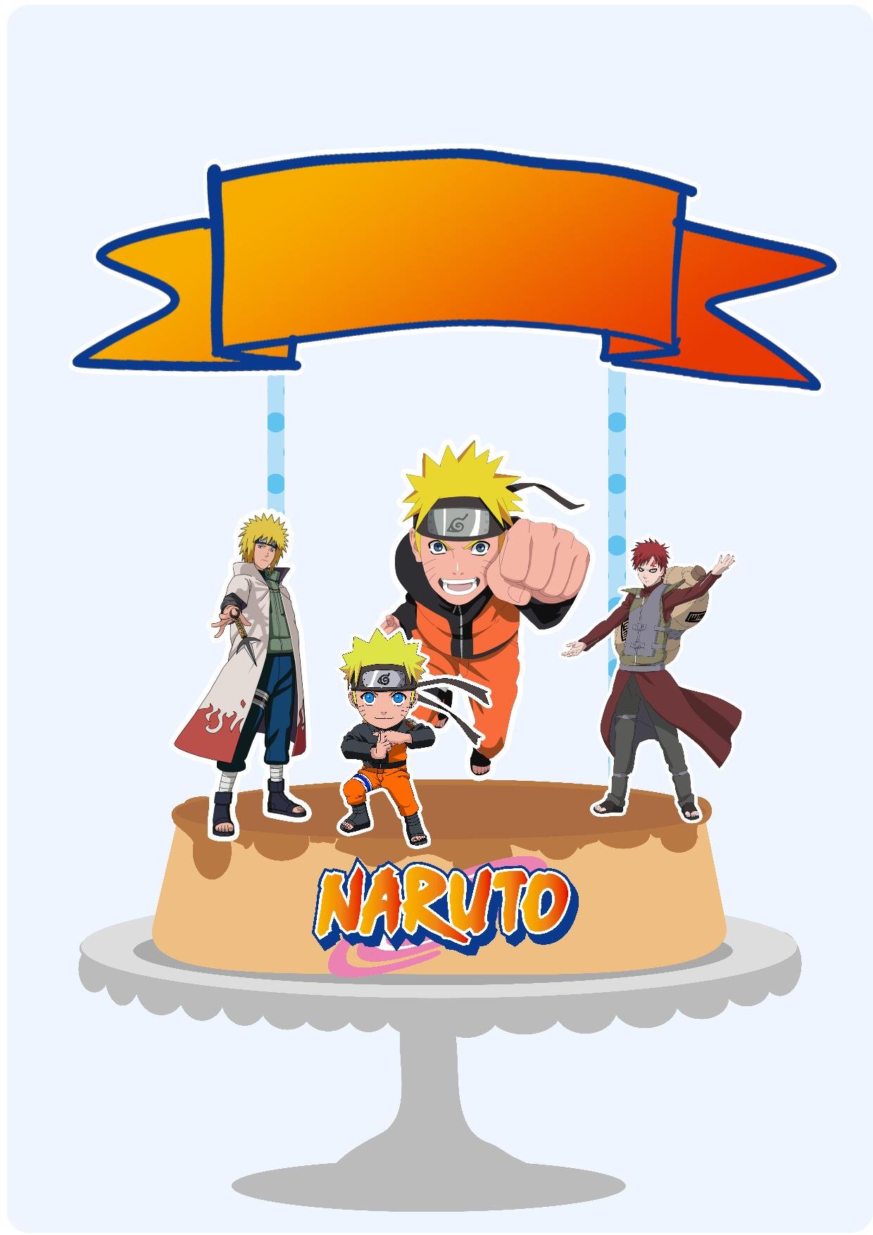 4 - Topo De Bolo Naruto Topo de Bolo - Naruto - Arquivo Digital - Imagem 1