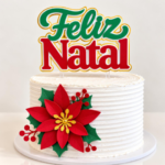 Topo de Bolo - Feliz Natal - Arquivo Digital