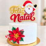 Topo de Bolo - Feliz Natal - Arquivo Digital