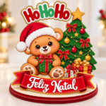Topo de Bolo Cenário - Ho Ho Ho Feliz Natal - Arquivo Digital